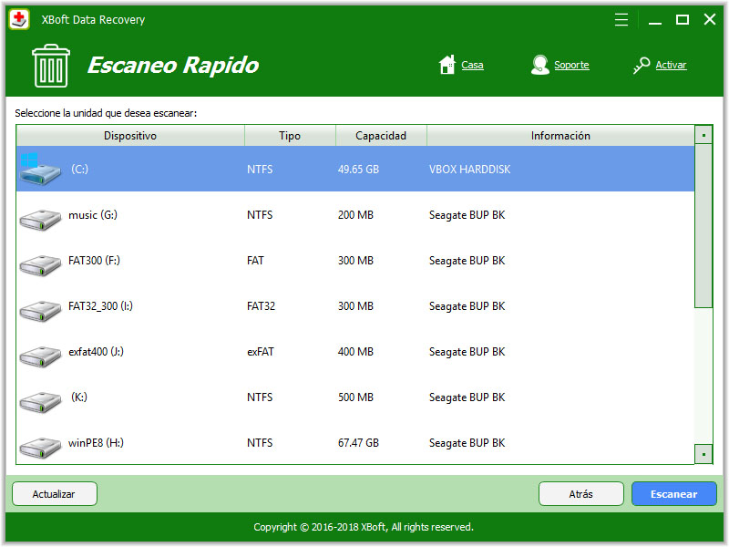 recuperación de datos xboft