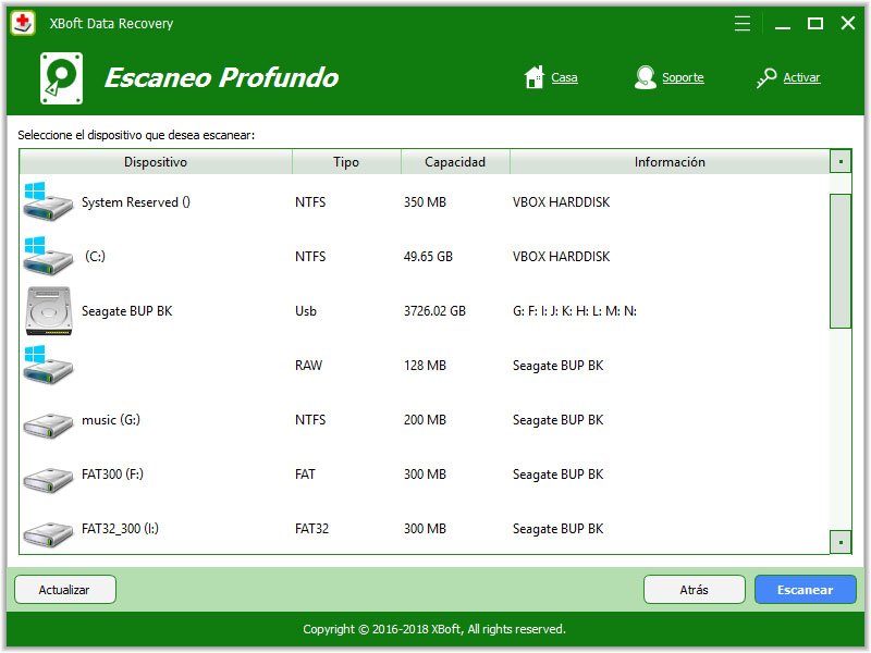 recuperación de datos xboft